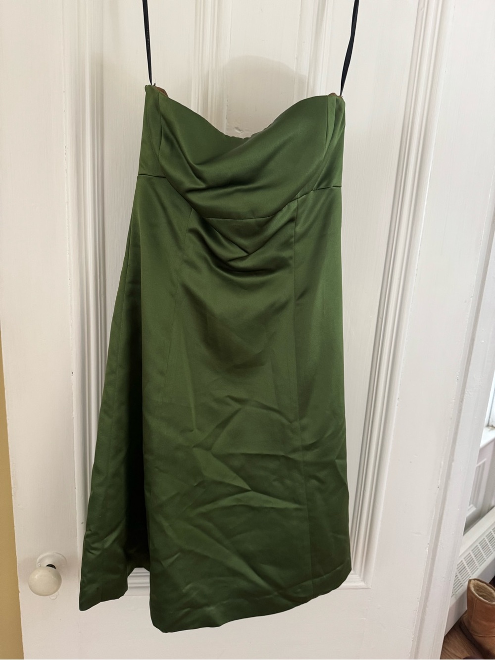 Vintage Vera Wang Olive Green Draped A-Line cocktail dress
